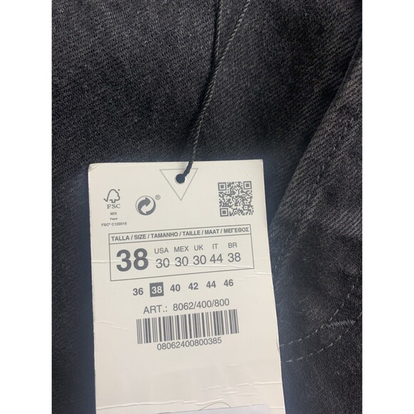 ZARA JEANS WOMENS BLACK CROPPED FIT HIGHRISE **READS SIZE 30 FITS LIKE SLIM 28** - Picture 8 of 9